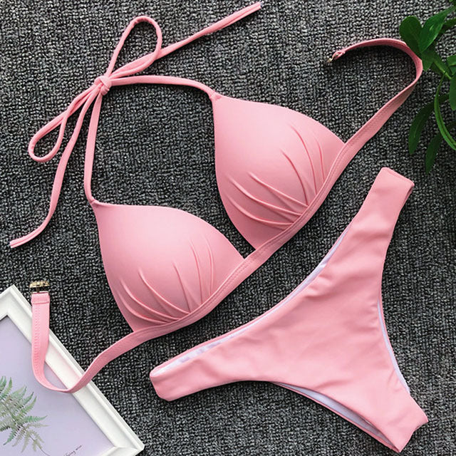 Two-piece Hanging Neck Bikini