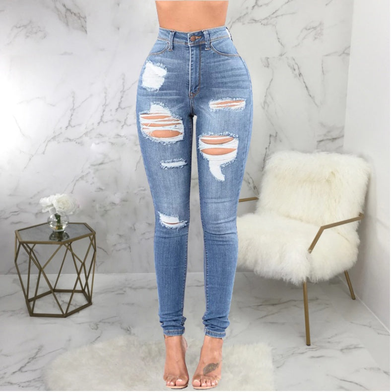 Sexy Pencil Ripped Jeans For Women