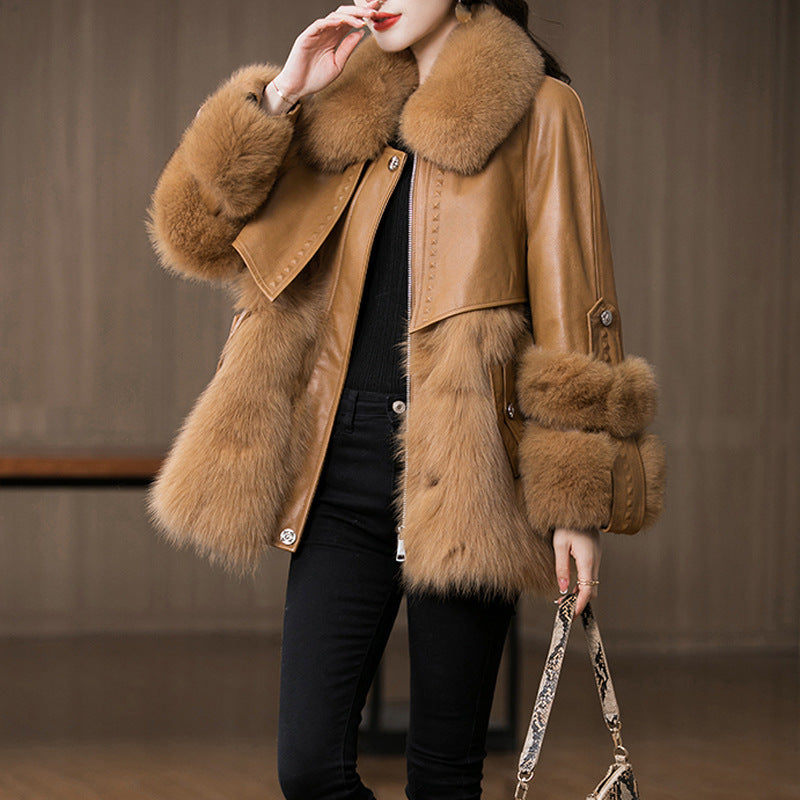 Leather Sheep Fur Coat