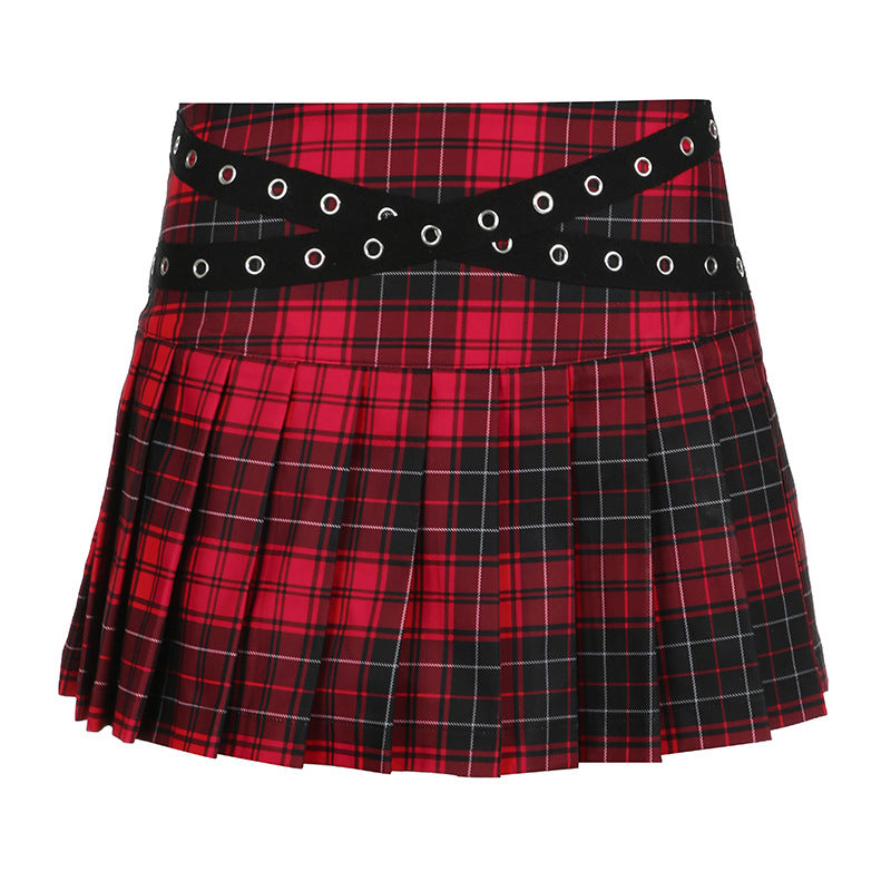 Plaid Pleated Skirt