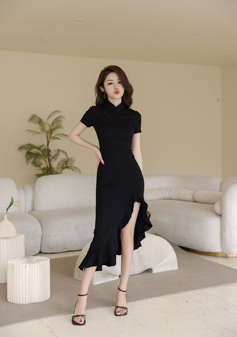 Cheongsam Midi Dress Women