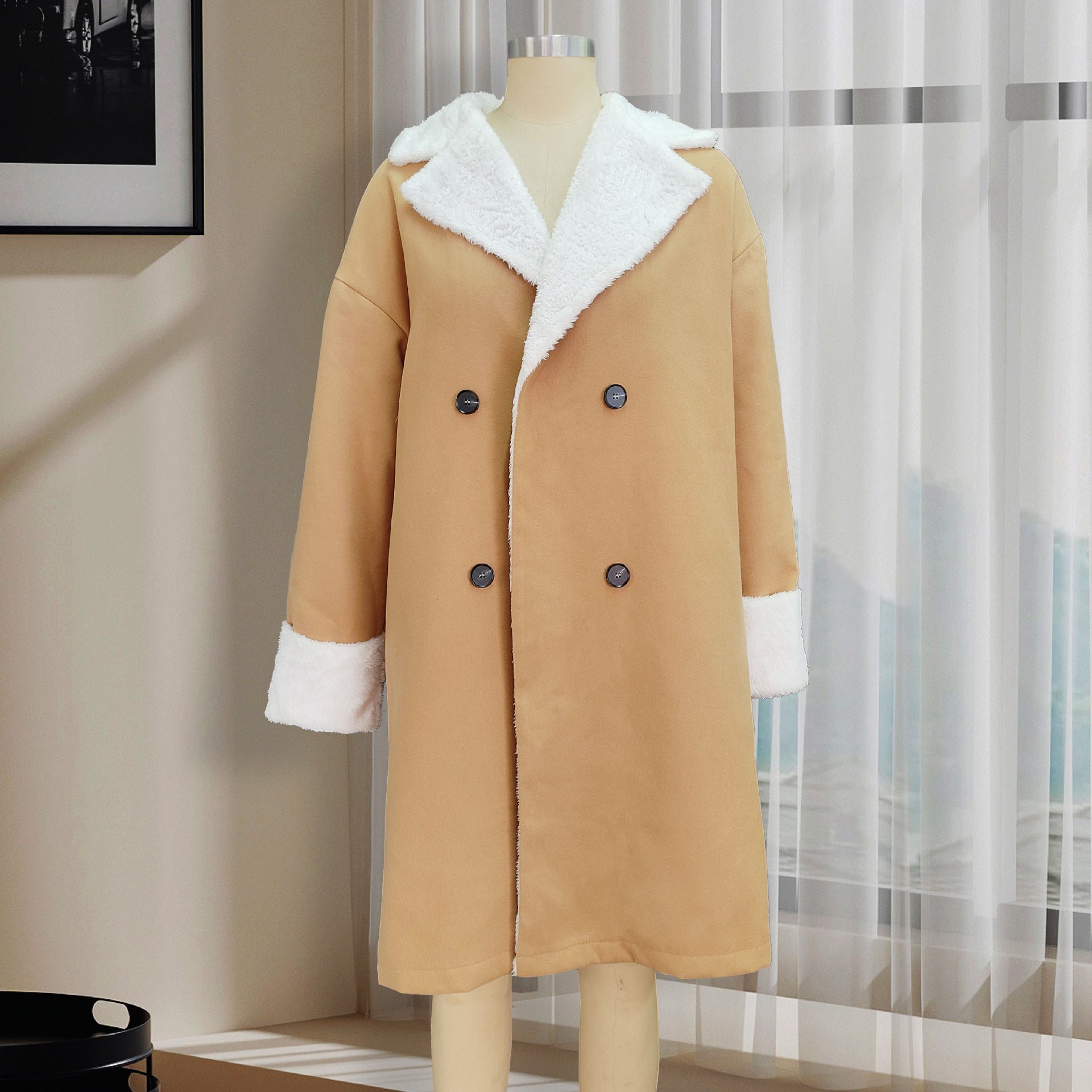 Double-breast Woolen Coat