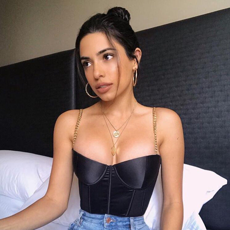 Cropped Satin Camisole Top