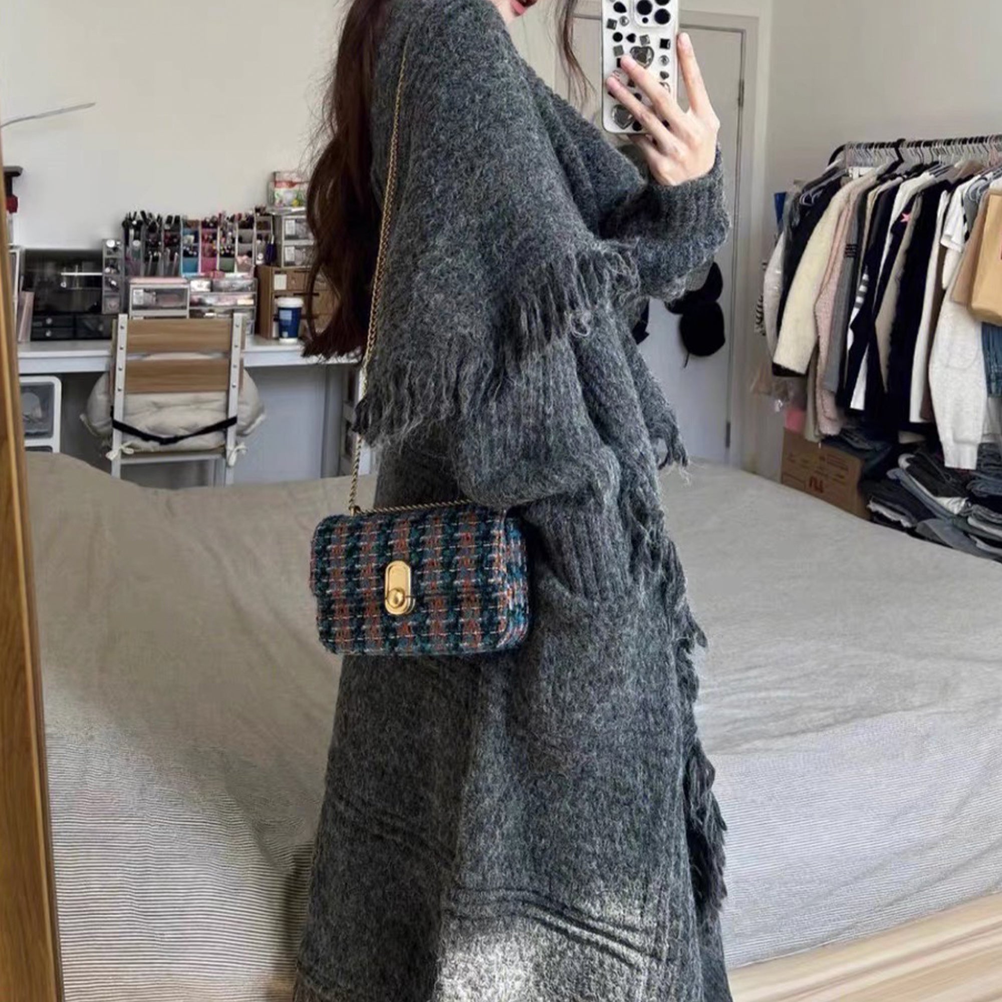 Long Alpaca Wool Sweater Coat