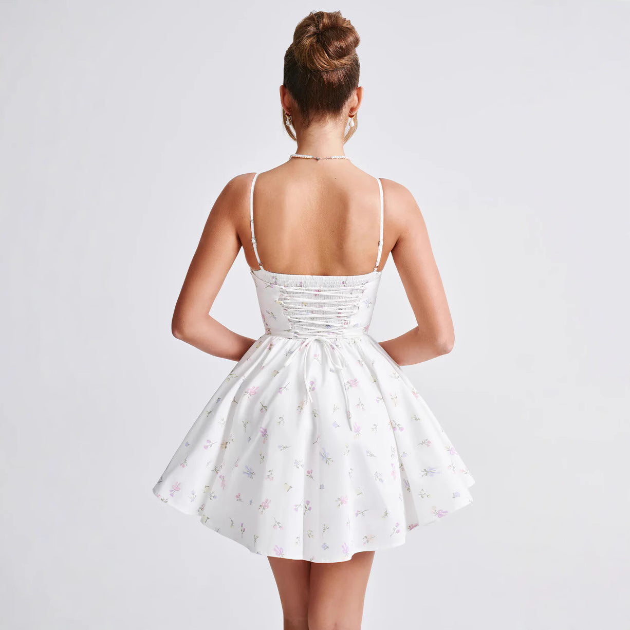 White Floral Mini Dress