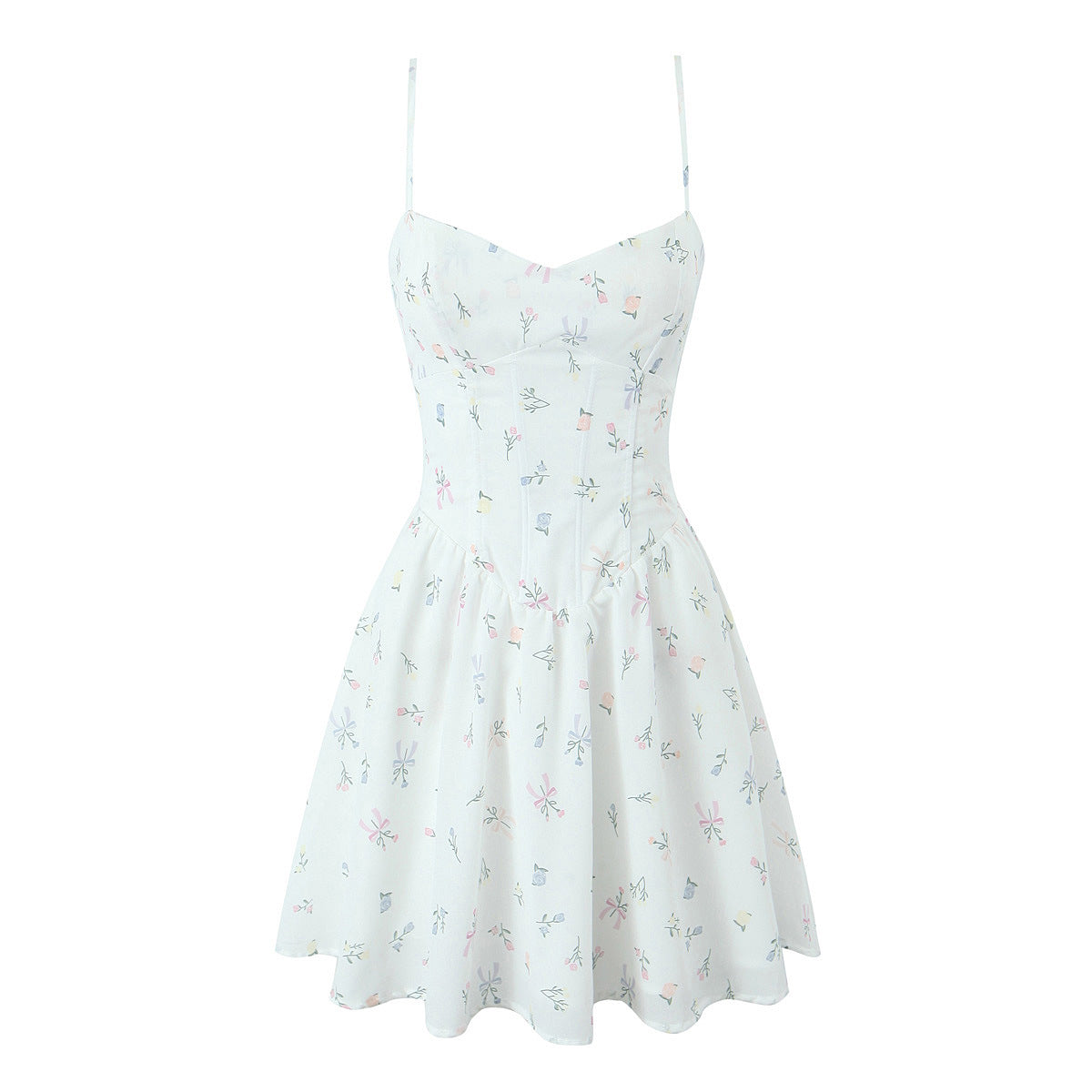 White Floral Mini Dress