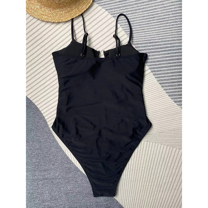 Pure Color Bikini One-piece