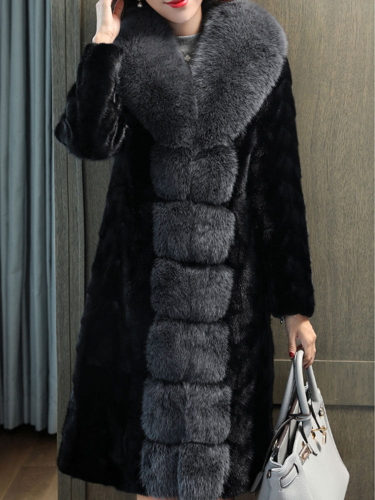 Fox Fur Collar Mink Coat