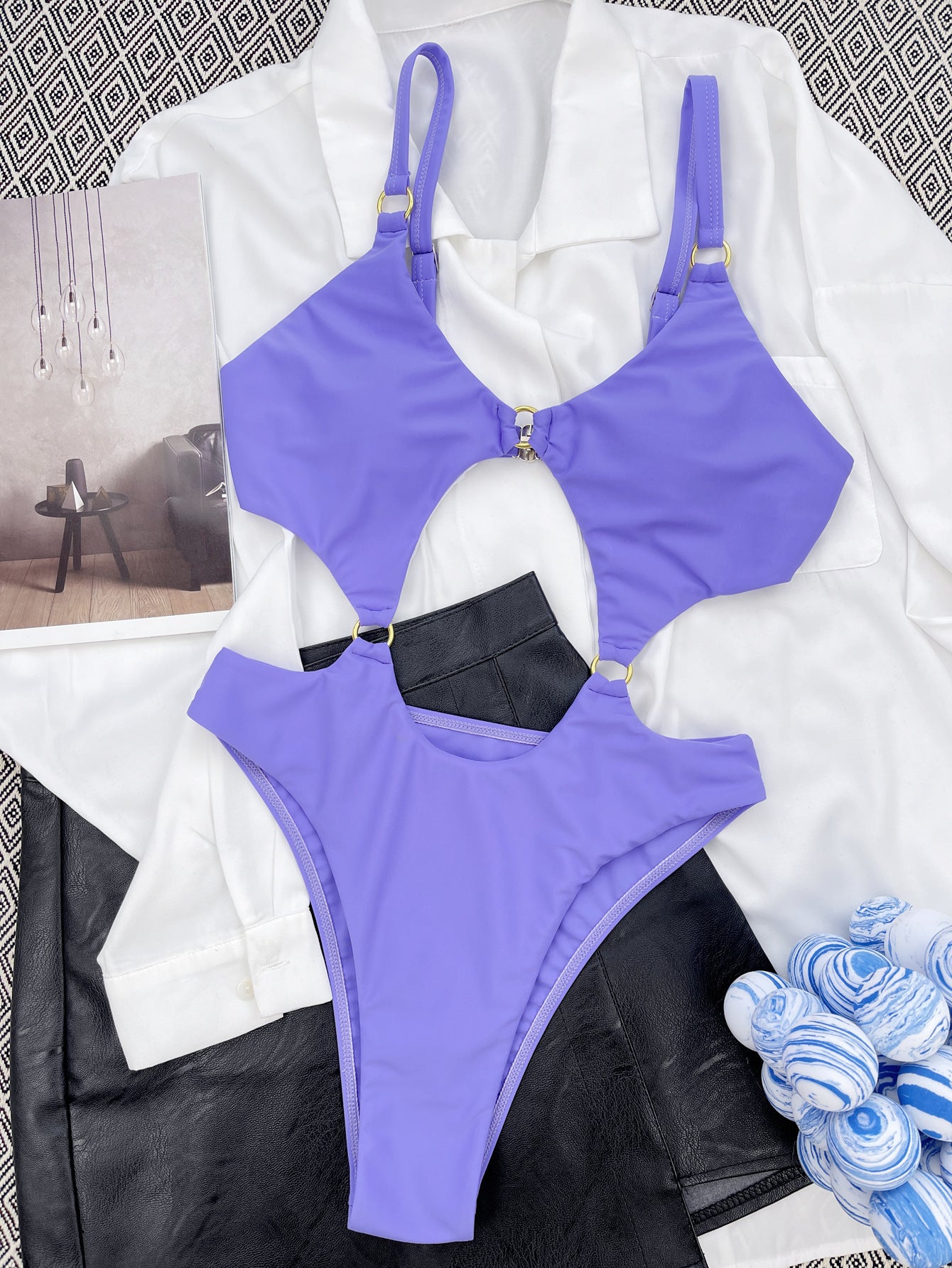 Purple One-piece Bikini