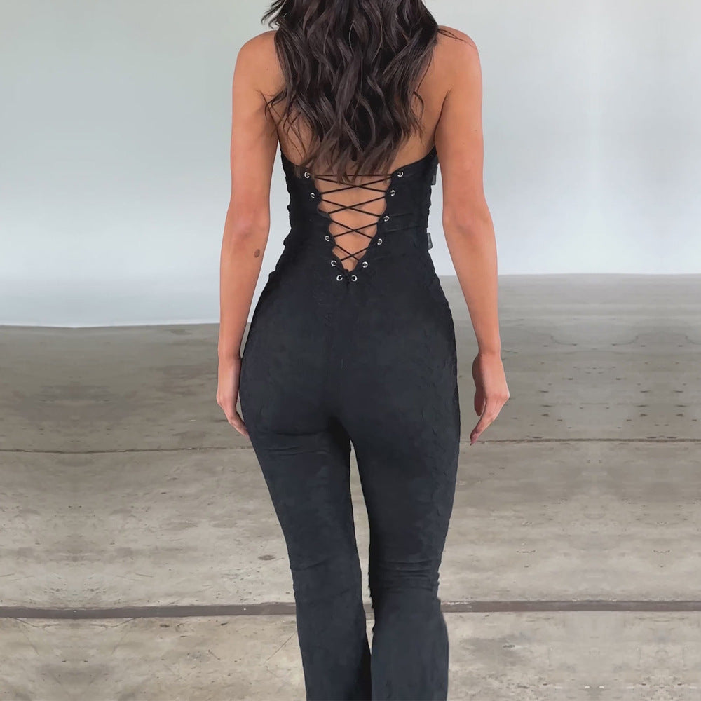 Lash Rope Lace Up Jumpsuit