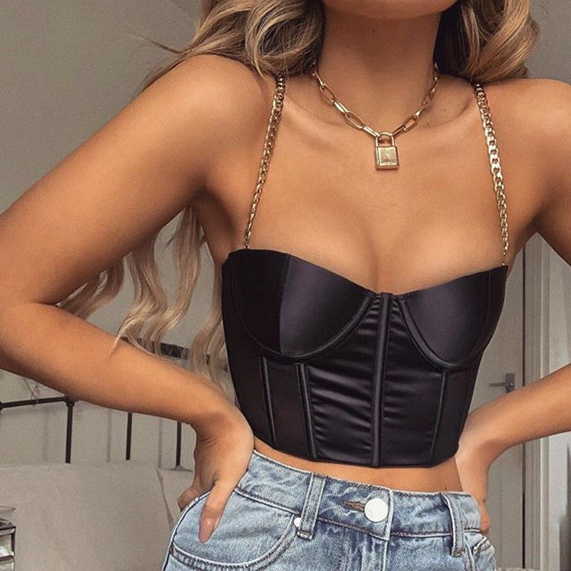 Cropped Satin Camisole Top