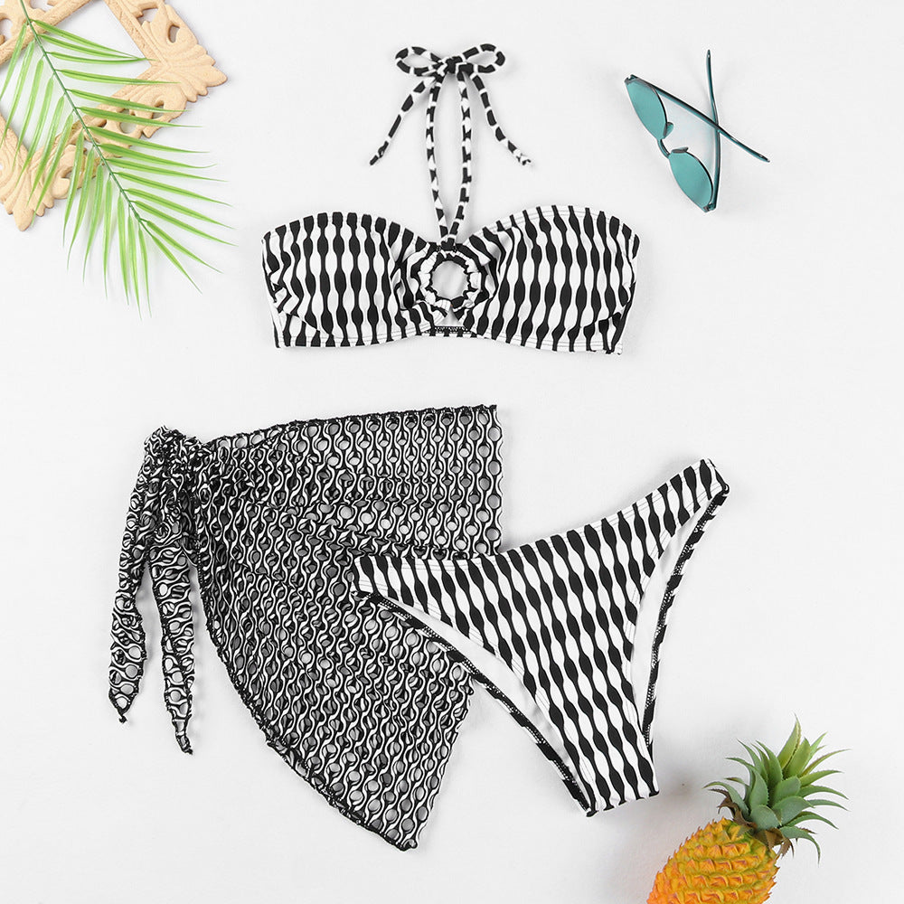 Tube Top Three-piece Bikini