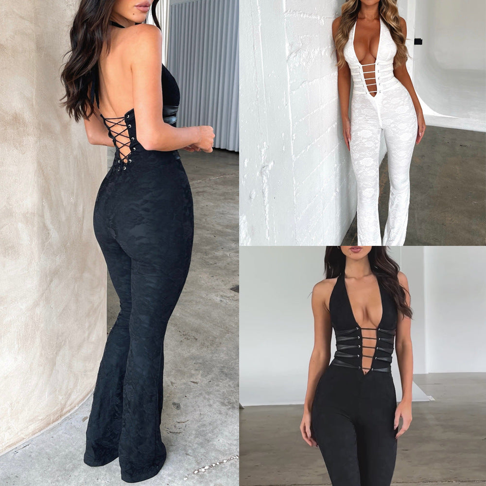 Lash Rope Lace Up Jumpsuit